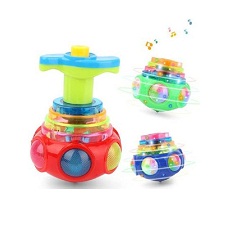 Magic Lattoo Colorful Flash Light with Music Spinning Top Toy