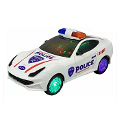 GoodsNet Bump & Go 3D Lights Police car with Sound and Lights on Wheel for Kids (White)